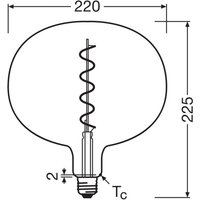 OSRAM LED Vintage 1906 Big Globe E27 4,5W 818 Filament smoke