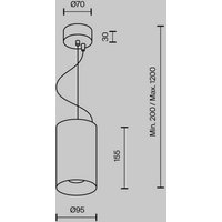 Maytoni, suspension LED Efir, noir, Ø 9,5 cm, 25 W, 38°