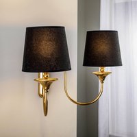 Jupiter Baranio wall light with fabric shades, 2-bulb