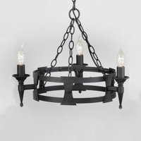 Elstead Trearmad taklampa SAXON, svart