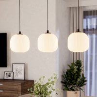 EGLO Mantunalle pendant light, length 120 cm, black/white, 3-bulb.