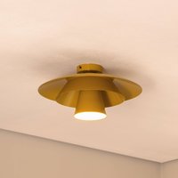 Luminex Plato ceiling light, mustard yellow, metal, Ø 38 cm, E27