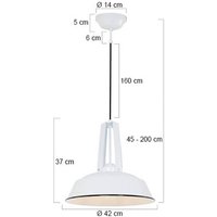 Steinhauer Hänglampa Eden, vit, metall, E27-uttag