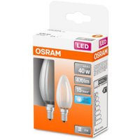 OSRAM Classic B LED bulb E14 4W 4,000K matt 2-pack