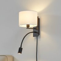 Lindby applique murale Florens, noir, lampe de lecture LED, 23,5 cm