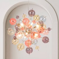 Näve Explosion pendant light, Ø 65 cm, glass, pastel colours, G9
