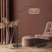 Steinhauer Bloeba floor lamp, black/natural bamboo, height 150 cm