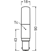 OSRAM LED-lampa Special T, B15d, 8 W, 2 700 K, dimbar.