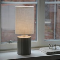 Markslöjd Can table lamp, white/grey, height 57 cm, ceramic, textile