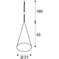 SLV hänglampa Magico, Ø 21 cm, svart/guldfärgad, metall