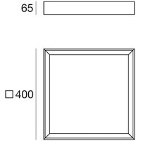 Linea Light LED-taklampa Tara Q, 40 x 40 cm, svart, 3.000 K, aluminium