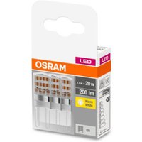 OSRAM bi-pin LED bulb G9 1.9W 2,700K clear 3 units