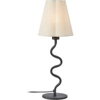 Tischleuchte Veya, schwarz/beige, Leinen, Höhe 41 cm, E14