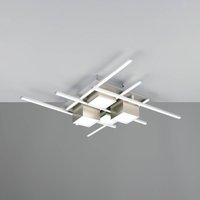 Trio Lighting LED-taklampa Roger, nickel matt, metall, CCT, fjärrstyrd.