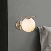 Opviq Applique murale 7141-Antique, dorée antique, verre opale Ø 10 cm