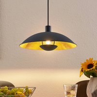 Lindby hanging light Narisara, Ø 40 cm, E27, black-gold