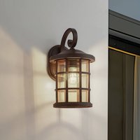 Lindby utomhusvägglampa Ankea, rost/amber, 37 cm, IP23, E27