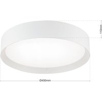 Orion Plafonnier LED VARIO, Ø 40 cm, blanc, métal, CCT, à intensité variable