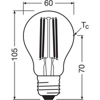 OSRAM traditionell glödlampa E27 3,8W Filament 4 000K 806lm 2-pack