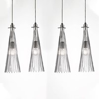 Selène Hänglampa Costa Rica, 4 lampor, transparent