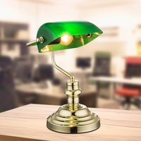 Globo Antik bordslampa, mässing/grön, höjd 36 cm, metall