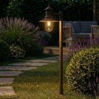 Lindby väglampa Eloretta, rost, 110 cm, stål, IP44, E27