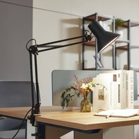 Lindby LED-klämlampa Undra, svart, metall, justerbar