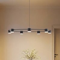SIGMA Kodo pendant light, 7-bulb, black, steel, GX53