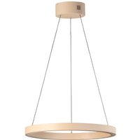 FISCHER & HONSEL LED-hänglampa Silvio, Ø 60 cm, sandfärgad, metall, CCT