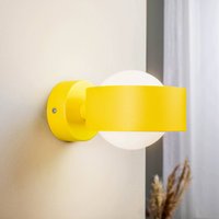 Argon Vägglampa Mado i stål, gul, 1 lampa