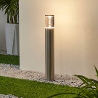 Lindby Belen LED pedestal light, stainless steel