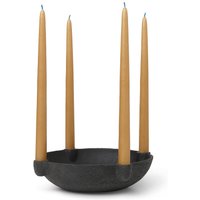 ferm LIVING Ljusstake Skål Large, grå, Ø 27 cm, keramik
