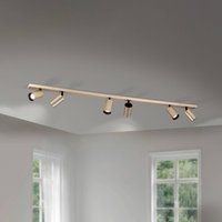 ORION Spotlight Sean, 6-bulb, gold-coloured, metal, swivel-mounted