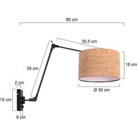 Steinhauer Vägglampa Prestige Chic svart/brun, utskjutande längd 90 cm, kork