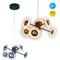 Näve LED-hänglampa Discus i svart, 6 lampor