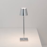 Zafferano Poldina micro battery-powered lamp, interior chrome finish