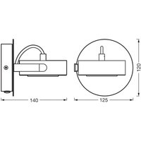 Spot mural LED OSRAM VENUS, blanc, 1 lampe, métal 3 000 K