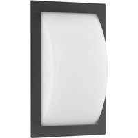 LCD Ivett utomhusvägglampa, antracit, E27, rörelsevakt