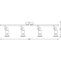 OSRAM ceiling spotlight, silver, metal, 4-bulb, GU10 LED, 2,700 K