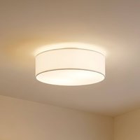 Lindby Sebatin ceiling light, Ø 40 cm, cream, fabric, E27