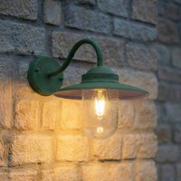 Lindby utomhusvägglampa Bilma, grön, glas, 29 cm hög