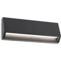 FARO BARCELONA Kantig LED-utomhusvägglampa Must, bredd 21,7 cm