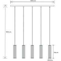 Lucide Lionel pendellampa med fem skärmar