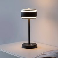PURE Falling Rings rechargeable table lamp, black pearl/diamond, CCT