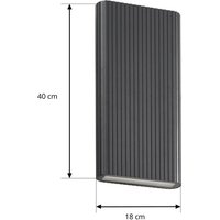 Lucande Raija LED outdoor wall lamp, anthracite, height 40 cm, CCT