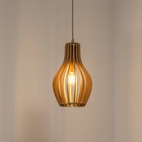 Nowodvorski Lighting Hänglampa Ika IA med skärm av trälameller Ø24cm