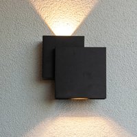 LUTEC RIALTO LED outdoor wall light, black, 20 cm, IP44, up/down