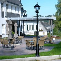 Albert Leuchten Lamp post 4147 black with cathedral glass