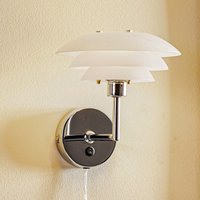 Dyberg Larsen DL20 vägglampa glasskärm, krom