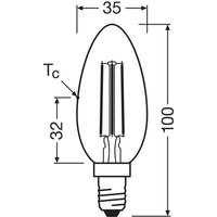OSRAM LED Bougie filament E14 2,2W 827 EEK A 3 packs